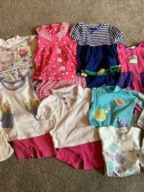 Vintage lot of 17 toddler girls summer clothes Sz 4t